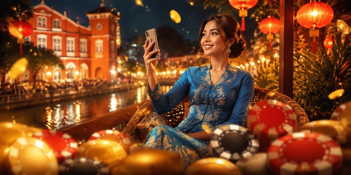 Pemain wanita dari Melaka bermain blackjack menggunakan telefon mudah alih bersama 350