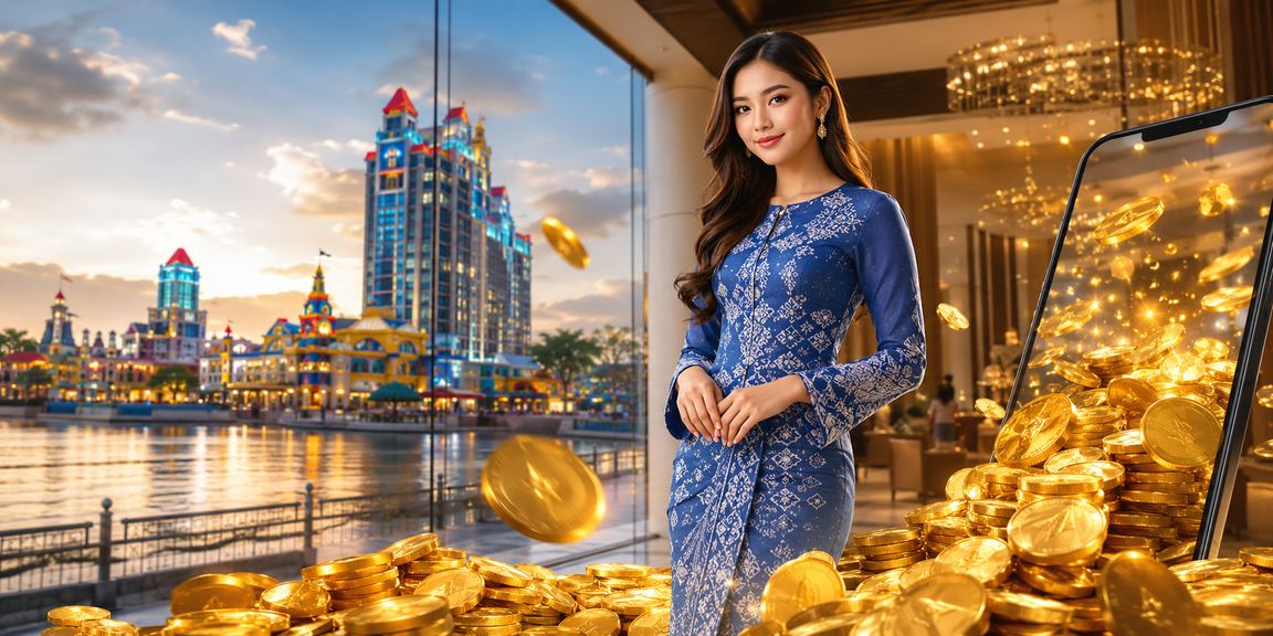 Pengguna Malaysia dalam pakaian baju kurung bermain kasino mudah alih menggunakan aplikasi 350 Android